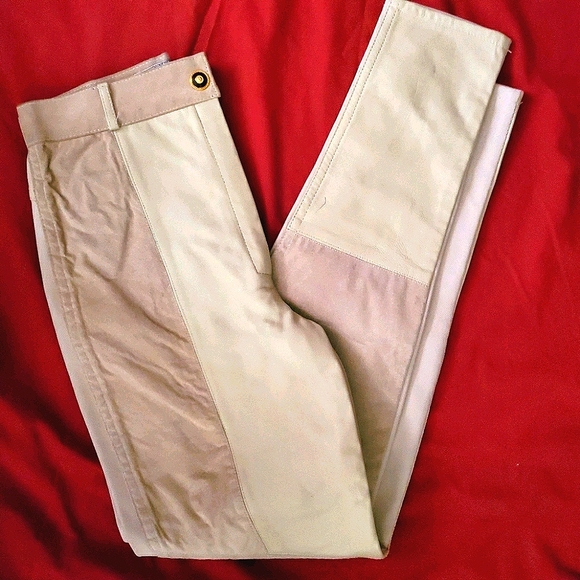 Leather, Suede & Spandex/Lycra Tan Pants